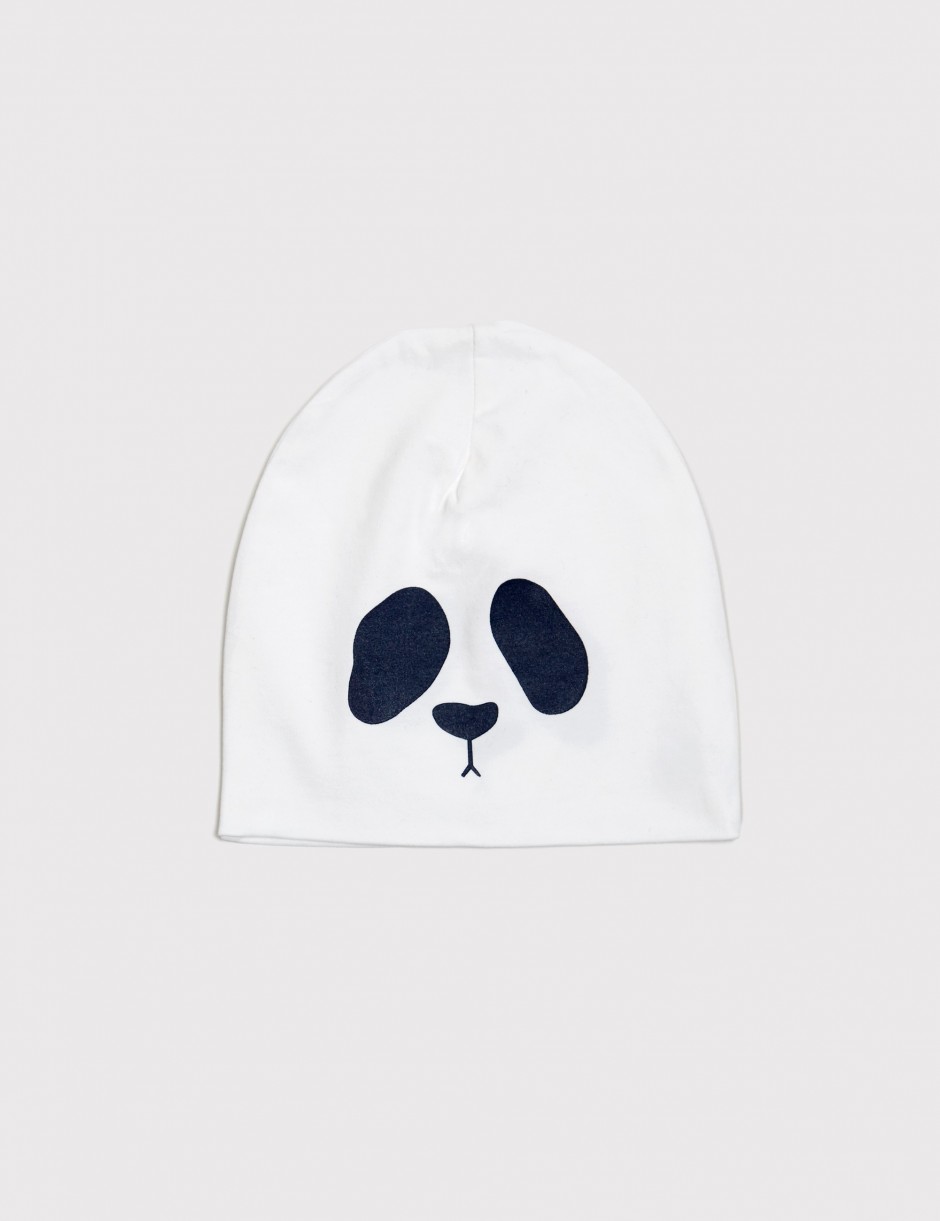 Panda Reversible Beanie White