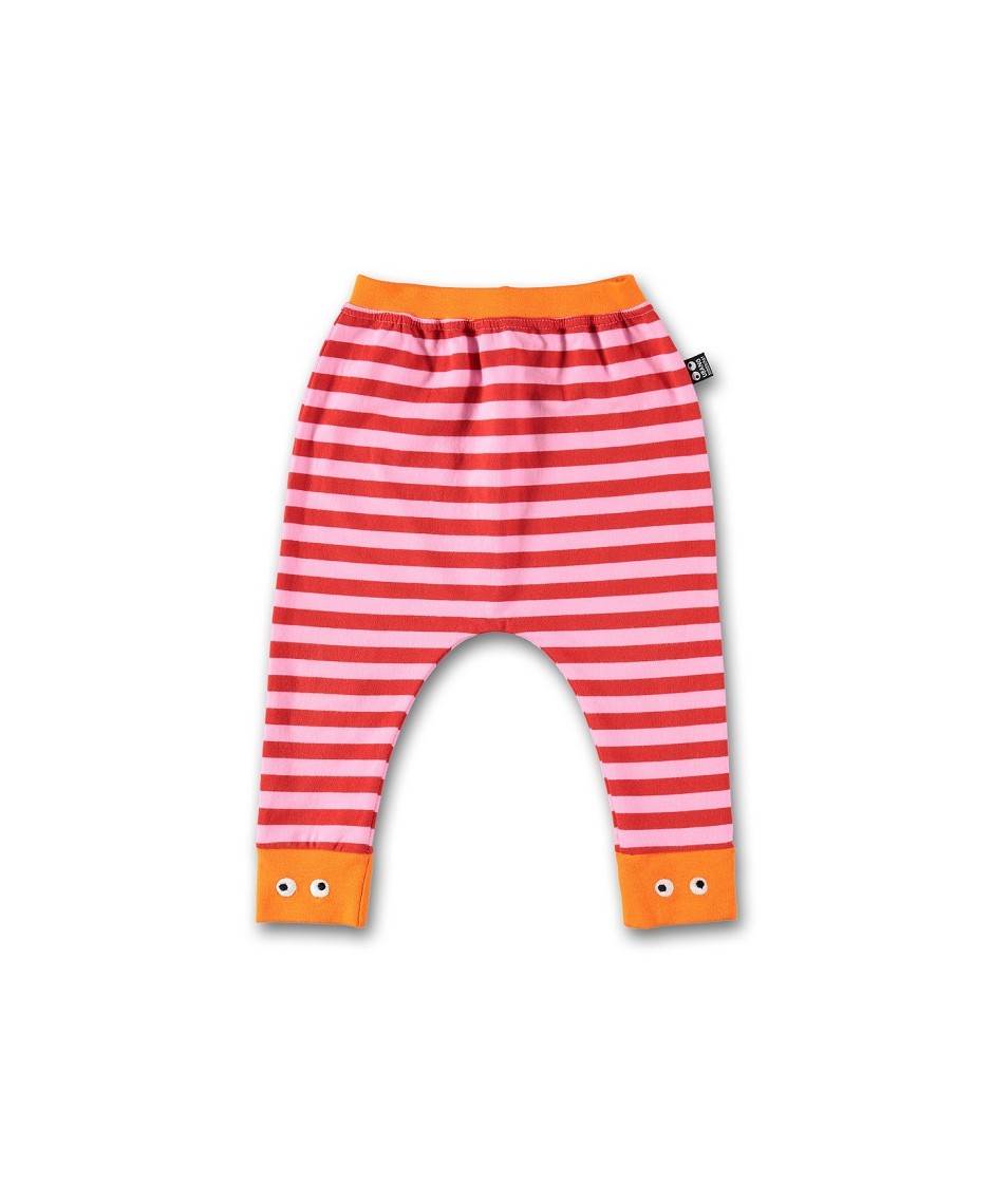 Baby pants, pink/red stripe