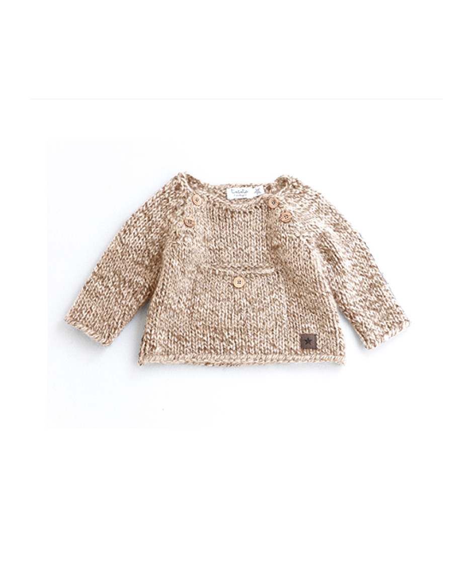 TOCOTO SWEATER POCKET LIGHT BROWN