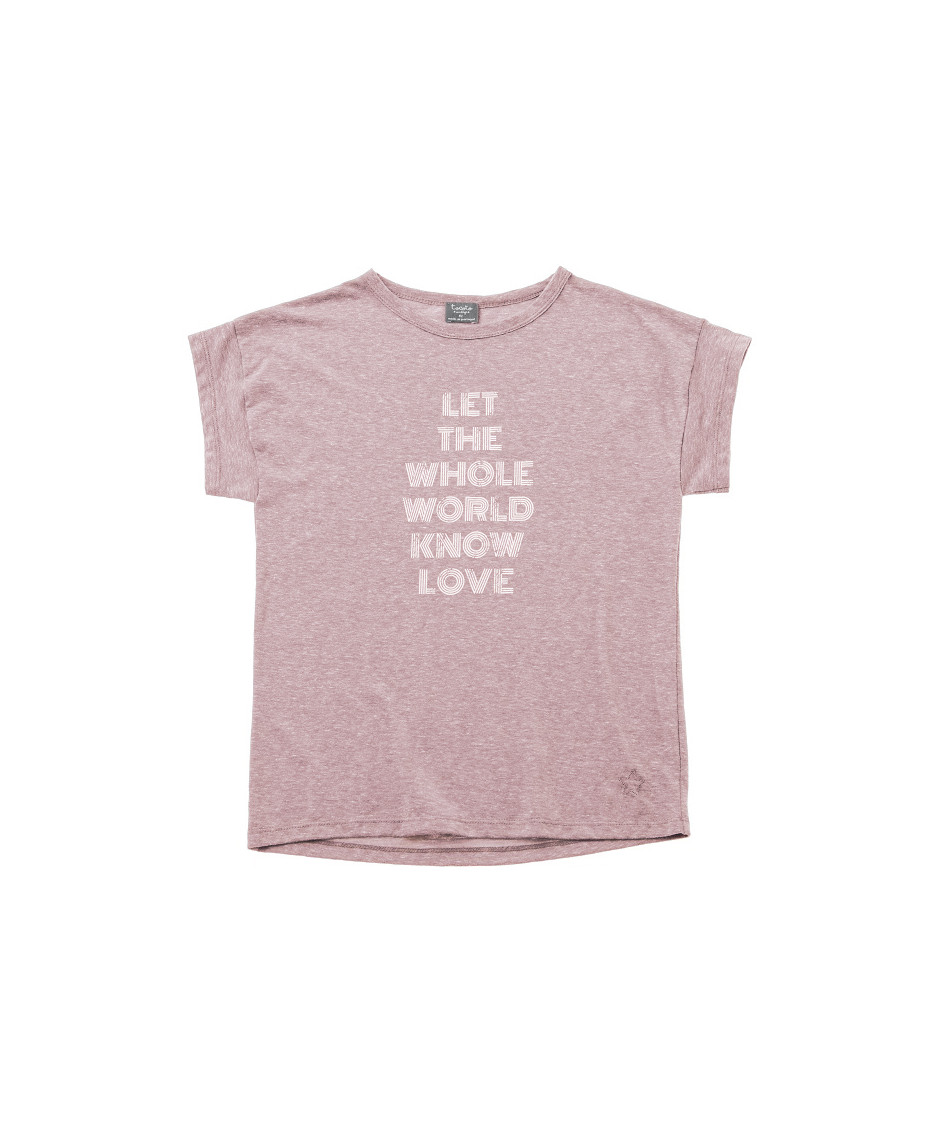 TOCOTO T-SHIRT "LET THE WHOLE WORLD" PINK
