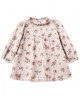 TOCOTÓ VINTAGE FLOWER PRINT BABY DRESS WITH RUFFLED NECK